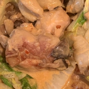 鶏肉と白菜のマヨ豆板醤炒め